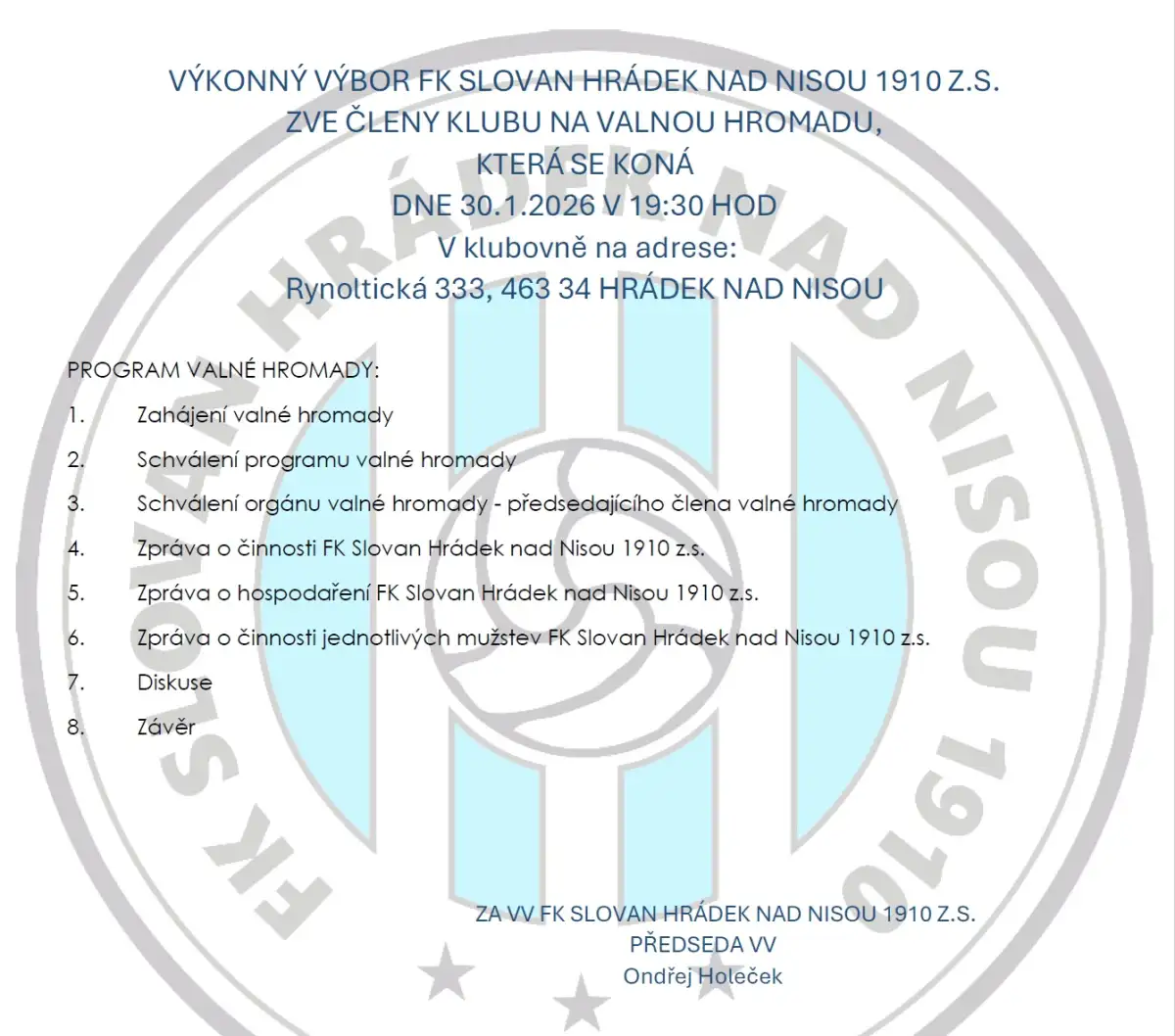 Valná hromada klubu